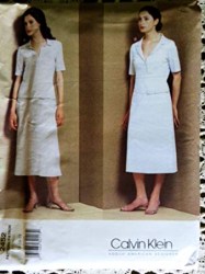 2452 EZ VOGUE C KLEIN SHORT SLEEVE PULLOVER DRESS, TOP, SKIRT PATTERN 8-12